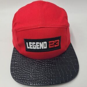 5 Panel Hat Strapback Muka Headwear Red Black Legend 23 Faux Crocodile Brim Men‎